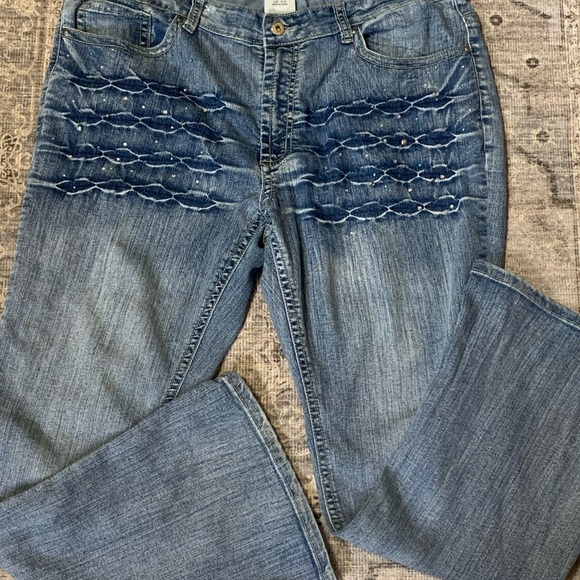 Y2K Apollo Jeans Size 15/16 Jeans Bootcut Stretch Rhinestones - Picture 10 of 11